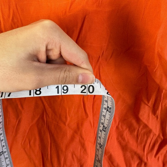 Dolce Cardigan Top Womens L Orange Excellent Abstract Print Short Sleeve Button - Picture 6 of 6